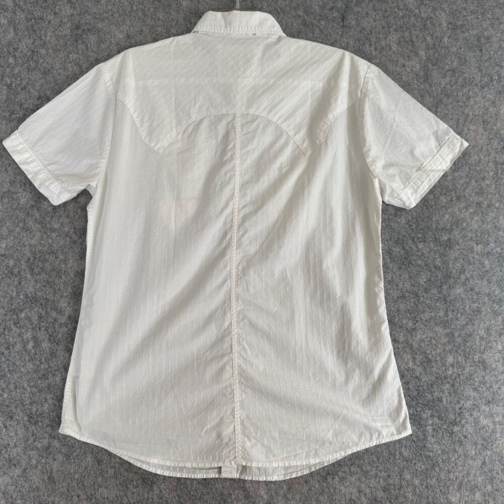 Von Dutch Kustom Shop Mens Shirt Button Up White Sz M Mechanic - Picture 5 of 11